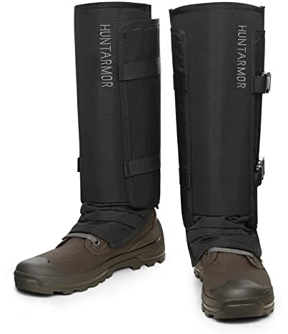 HUNTARMOR Snake Gaiters Leg Guards: Waterproof Snake Chaps for Hunting, Adjustable Leg Gaiter Snake Bite Protection for Lower Legs, Lightweight Flexible Design Snake Guards Fits Men & Women