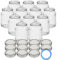 gouveo 12er Set Einmachgläser 720 ml Facette mit Schraubdeckel silberfarben BS - Große Vorratsgläser mit Drehverschluss TO82 - Leere Marmeladengläser, Einkochgläser, Aufbewahrungsgläser