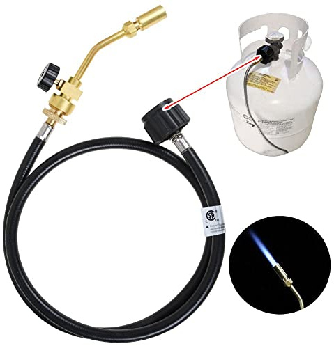 Propane Gas Tank Turbo Torch Hose Adapter Kit, Portable Propane Torch for Brazing Soldering Welding, Fuel by Gas Cylinder