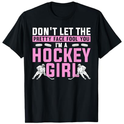 Cool Ice Hockey For Women Girls Hockey Player Sports Lovers T-Shirt