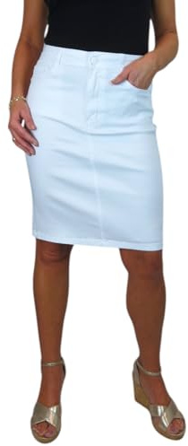 Jupe Crayon Style Jean Stretch en Coton Épais pour Femme 36-48