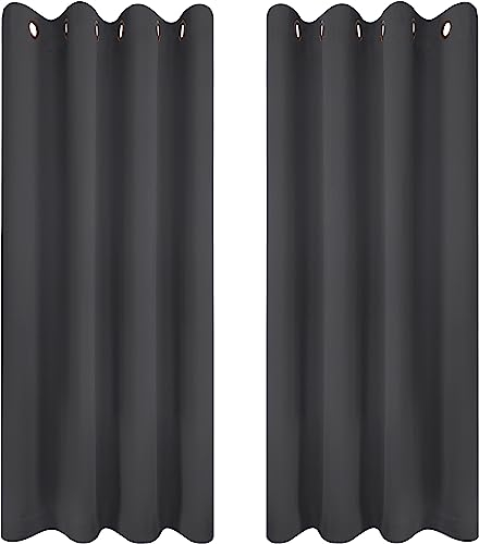 Utopia Bedding Verdunkelungsvorhänge mit Ösen thermovorhang 2er Set [135x240 cm, Grau] wärme und kälteisolierende und schalldämmende Vorhang Blickdicht für Wohnzimmer, Schlafzimmer & Büro