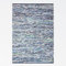 MY-RUG Fleckerlteppich bunt 60 x 110 cm - Grau Blau, handgewebt, recycelte Baumwolle als Flickenteppich gestreift und moderner Kelim Chindi Teppich Rajesh