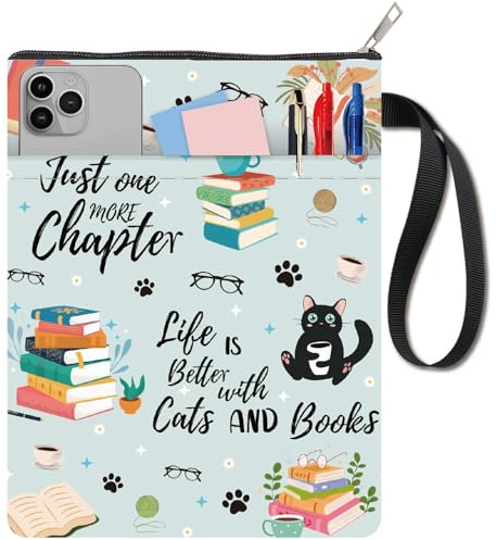 craspire Housses de Protection pour Livres en Tissu Lavable avec Fermeture Éclair et Poche Supplémentaire pour Les Amateurs de Livres, Camarades de Classe, Amis, Cadeaux