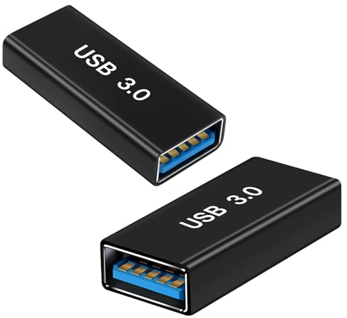 Adaptateur USB femelle vers femelle (paquet de 2), coupleur USB 3.0 femelle vers type A femelle 3.0 pour connecter deux appareils USB mâles, connecteur d'extension, adaptateur d'extension USB3.0