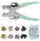 SPORWAY Juego de alicates para ojales, ojales para manualidades, 160 unidades, ojales metálicos de 3 mm y 5 mm, kit de herramientas Grommet, alicates profesionales para ojales perfectos para cuero,