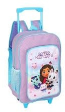 GIFTIDEAZZ Kids Wheeled Trolley Backpack - Foldable Suitcase Rucksack with Favorite Character Designs - Travel Carry-on Luggage for Children (Deluxe Gabby's Dollhouse Trolley)