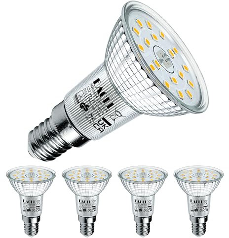 EACLL Ampoule LED E14 Blanc Neutre 4.9W Équivalent Incandescence Halogène 75W, Lot de 4. 710 Lumens 4000K Non Dimmable, Large Faisceau 120° Spot, Éclairag sans Scintillement, R50 Lampe à Réflecteur