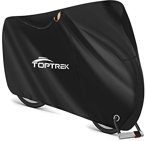 toptrek Housse de vélo 210D avec bande de couture en tissu Oxford imperméable pour l'extérieur - 200 x 110 x 70 cm - Housse de protection de vélo de qualité supérieure - Résistante à la déchirure -