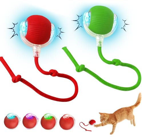 SFSSHUI Interaktives Katzenball Spielzeug, Katzenspielzeug Elektrisch, Interaktiver Elektrischer Katzenball, Bewegliches Interaktives Katzenspielzeug, Smart Cat Toy Ball Rollender Ball (2pcs)