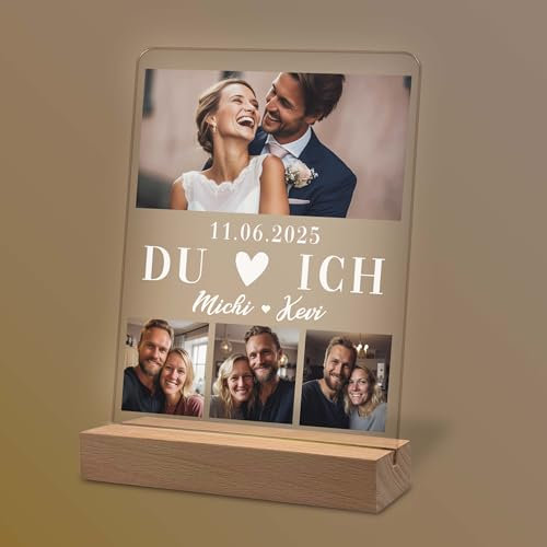 Yuweli Fotogeschenke | Personalisierte Geschenke für Frauen Männer | Geschenk für Ihn Sie | Partner Geschenke mit eigenem Foto | Geschenke für Ihn Sie | Du & Ich | Acrylglas
