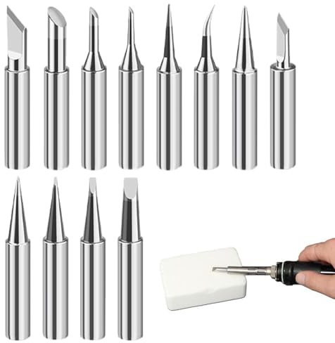 12 Stück 900m Lötspitzen, Lötkolben Spitzen Set - Ersatzlötspitzen Für Lötstationen, Schweißgeräte & Zubehör Bleifreies Lötsockel | Kompatibel Mit Hakko, Yihua, Atten & Mehr