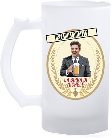 AL PRODUCTION Boccale da birra personalizzato con etichetta personalizzata. regalo festa del papà, Natale, compleanno, nonno, collega, Personalizzabile per gli amanti della birra (Premium Quality)