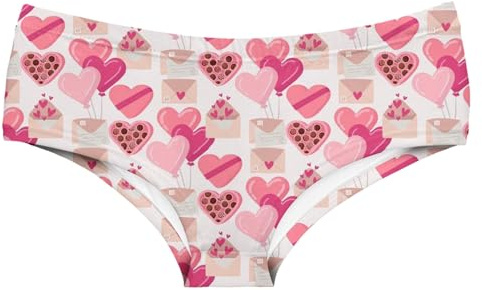 Culotte en coton pour femme avec motif cœur de Saint-Valentin, sans couture, respirant, taille basse, slip sexy (style 2)