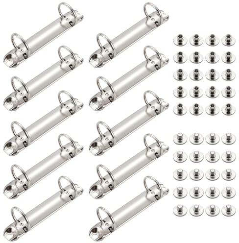 YAXIAO 10 Pièces Mécanismes De Reliure 12×2cm Planificateur Aenda Cahiers | Mécanisme De Reliure à Anneaux En Métal Argent pour Accessoires Dossier Rangement Du Papier Mini Albums