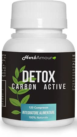 HerbAmour Carbon Active | Integratore Alimentare in Compresse con Carbone Attivo | 120 Compresse