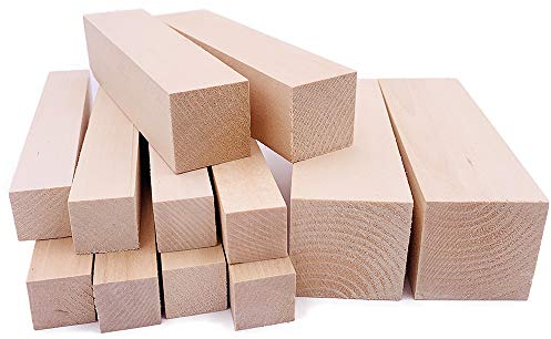 Thiecoc Basswood Carving Blocks Set - 12 Pcs Basswood for Wood Whittling