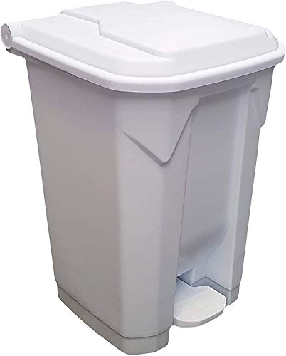 Chabrias Ltd 5 Pack 30 Litre White Step-On Waste Bin for Kitchen, Office, Medical, Clinical – Recycling Trash Can for Indoor/Outdoor, Home & Commercial Waste Disposal