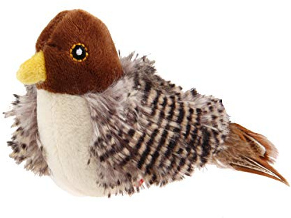 Suhaco Interactive Cat Feather Toys Melody Chaser Chirpy Bird Cat Toys for Cats, Plush Cat Toys for Indoor Cats Adult Funny Squeak Kitten Toys for Boredom