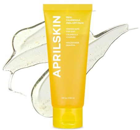 APRILSKIN Calendula Peel Off Maske vegan tierversuchsfrei Peeling beruhigend und feuchtigkeitsspendend 100 g trockene empfindliche zu Akne neigende Haut keine Sulfate und künstlichen Duft
