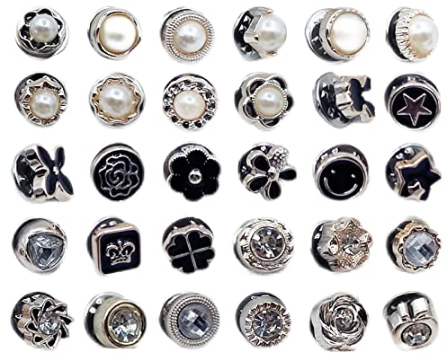 30 STÜCKE Sicherheit Brosche Knöpfe, DIY Strass Perle Tasten Brosche, Sicherheit Brosche, Broschen Pins für Kleidung, Verwendet für DIY Kleidertasche, Rucksack, Kleidung Knopfdekoration
