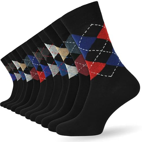 Socksmad Mens Socks Multipack – 12-Pairs Soft and Breathable Work Socks with Reinforced Heel and Toe – Cotton Socks Men for Casual, Everyday Wear - Mens Wardrobe Essentials - SM1860