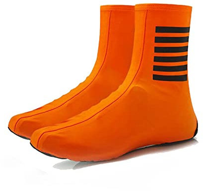 LZQpearl Couvre Chaussures De Cyclisme De Vélo Imperméables, Coupe-Vent, Légers Et Résistants à La Déchirure, Couvre-Chaussures De Vélo De Route Chauds Et Thermiques d'hiver (Orange,M)