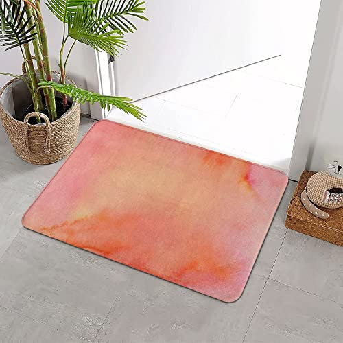 ERICAT Badteppich rutschfeste,Pfirsich in Schattierungen von Pink, Orange und Gelb,Wasserabsorbierend Badematte maschinenwaschbar Badvorleger für Dusche,Badewanne,40x60cm