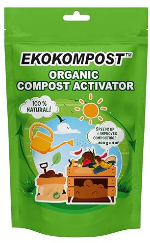EKOKOMPOST- Coadyuvante microbiano del compostaje para el reciclado eficaz de residuos orgánicos - Adecuado para bajas temperaturas - Rentable - Cómodo - 400 g - para 4.000 litros / 4 m3 de compost