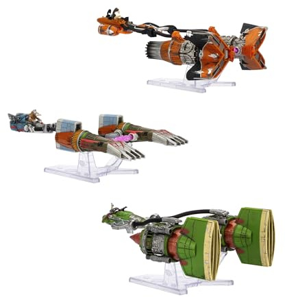 STAR WARS™ Micro Galaxy Squadron Boonta Eve Classic – Trois véhicules Podracer de 12,7 cm avec supports de vol et accessoires pour micro figurines