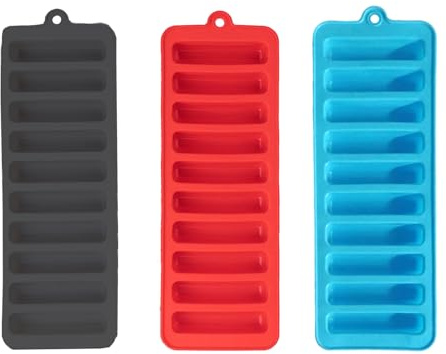 Eruceky 3 Piezas Moldes de Silicona, Cubitos de Hielo, Rectangular Moldes de Cubitos Hielo Silicona, para Congelarse Alimentos para Bebés, Cola,Cócteles Cola Whisky, Antiderrames