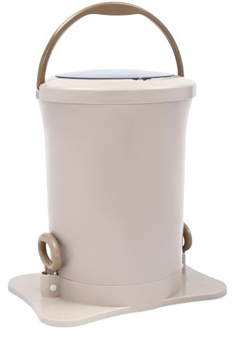 Manual Clothes Dehydrator,Portable Mini Dryer Compact Spin Dryer with Clear Top Cover,12L/3.17gal Freestanding Manual Dehydrator, Manual Clothes Dryer for Camping, Traveling, and Hotel Use (Apricot)