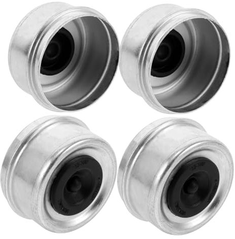 PENIKOKO 4 Stück Staubessicherer Abdeckungsabdeckung Anhänger Zubehör Anhänger Radnabe Staubkappe Anhänger Staubkappe Wohnwagen Bootsanhängerachse Überprüfen Sie die Spindelkappe Metall