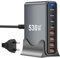 530W USB C Ladegerät Mehrfach, 8 Ports Schnellladegerät Ladestation für MacBook Pro/Air,iPad Pro/Air,Sumsung usw-Schwarz