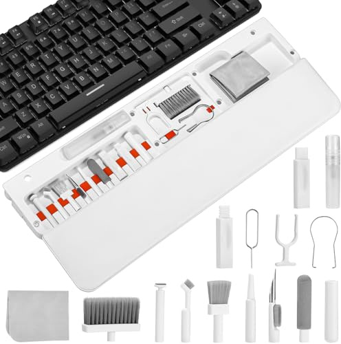 Set di pulizia per tastiera 22 in 1 con Wrist Rest, materiale morbido elastico, set di pulizia delle cuffie per AirPods, design compatto, set di pulizia per PC, accessori per tablet, computer