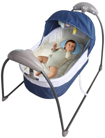 Elektrische Babywippe Auto Swing Musik Babybett Kinderbett Mit Moskitonetz Babywiege Stubenwagen Bett Baby Wippen Bouncer Neugeborenen Wiege Schaukelbett Krippe Schaukelfunktion Melodien Babyschaukel