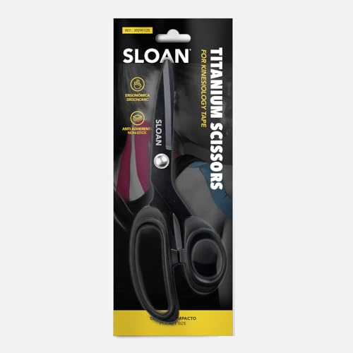SLOAN Tijeras para Tape Deportivo con Cuchillas de Titanio – Corte Preciso para Kinesiotape y Vendaje Neuromuscular – Mango Ergonómico Antideslizante – Uso Profesional