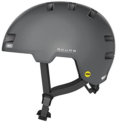 ABUS Stadthelm Skurb MIPS - Fahrradhelm mit zusätzlichem Aufprallschutz - zum Skaten, BMX-Fahren oder Longboarden - Grau, Größe S