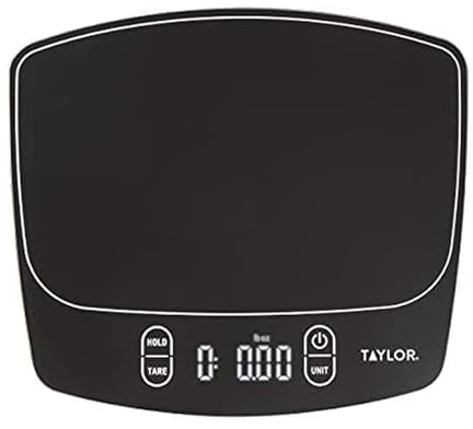 Taylor Waterproof Digital Kitchen Scale, 11 pounds, Black