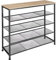 tectake® Schuhregal schmal mit Ablagefläche, Schuhablage aus Holz Metall, Industrial Style, 5 Ebenen mit 4 Gitterablagen, 100 x 30,5 x 93cm (Industrial Holz hell, Eiche Sonoma)