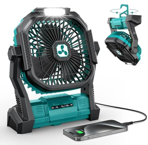 ONLYNEW Portable Fan Rechargeable, 20000mAh Cordless Battery Powered Fan with LED Lantern, USB C Battery Operated for Travel Bedroom Home Camping Tent Office Beach Desk Fishing Table