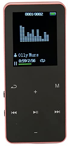 MP4-spelare, 1,8-tums Skärmbrusreducering Bärbar Bluetooth 4.2 Förlustfri MP3-spelare för Vardagliga Idrottare (Rosa)