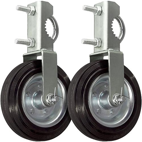 ForoGore 2 Pack Gate Wheel for Metal Swing Gate with 1-5/8 Thru 2 Gate Frames, Heavy Duty Fence Gate Wheel, Gate Helper Wheel Gate Support Wheel Gate Caster for Chain Link Fence