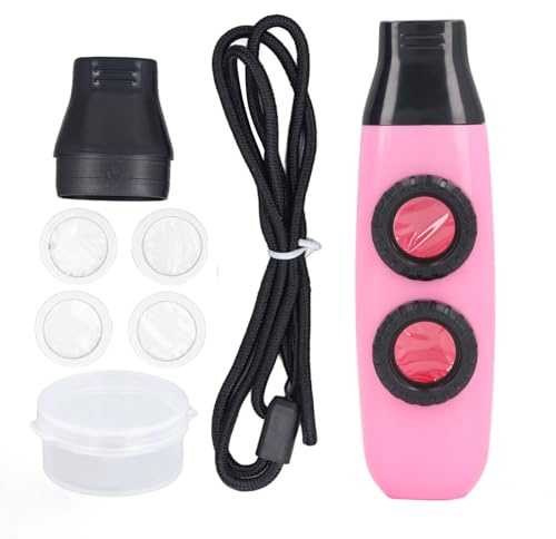 Justerbar Kazoo-flöjt med Dubbla Hål för Prestanda, ABS-plast och Silikonmaterial, Design med Dubbla Membran (Rosa)