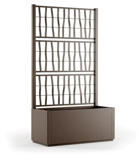 Bac a fleur Ethica rectangulaire 80 cm avec treillis taupe