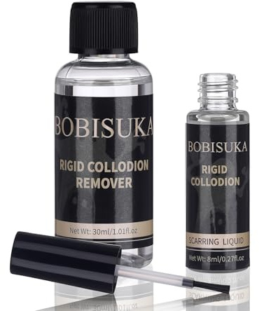 BOBISUKA SFX Scar Makeup Kit - Rigid Collodion with Brush & Remover - Professional Realistic Scarring Liquid for Halloween, Cosplay, Theater, Film & Stage