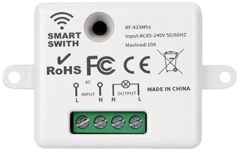Kabellose Lichtsteuerung, kabellose Lichtfernbedienung - Lichtwandtaster/Empfänger,Elektrischer Lichtknopf, keine Verkabelung, kleines Elektrogerät für LED-Leuchten, Lampen, Deckenbefestigung
