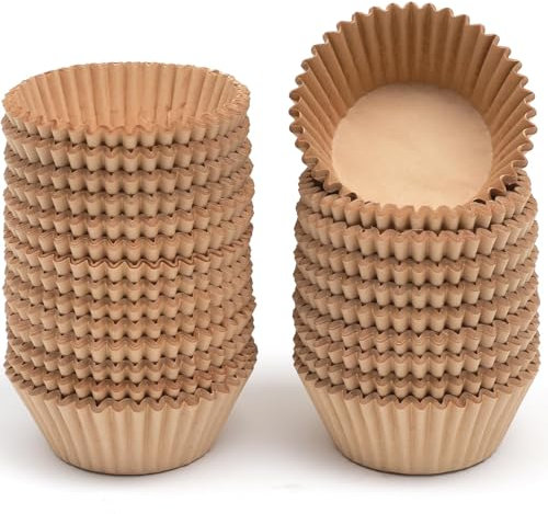 Gcardist Large Size Natural Cupcake Liners 200-Count Muffin Liners Food Grade Jumbo Brown Baking Cups Paper No Smells (Large Size)