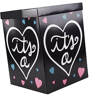 FELTECHELECTR 1pièce Boîte De Stockage De Ballons Pour Gender Reveal Événement De Fête Décoration Pour Anniversaire Et Shower Matériau Papier Épais Boîte Pour Moment De Révélation