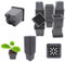 Verdonia 100 Godets Plastique 8cm pour Semis, Repiquage, Bouturage Réutilisables et Résistants - Pots Pratiques avec Trous de Drainage et Culture des Jeunes Plantes